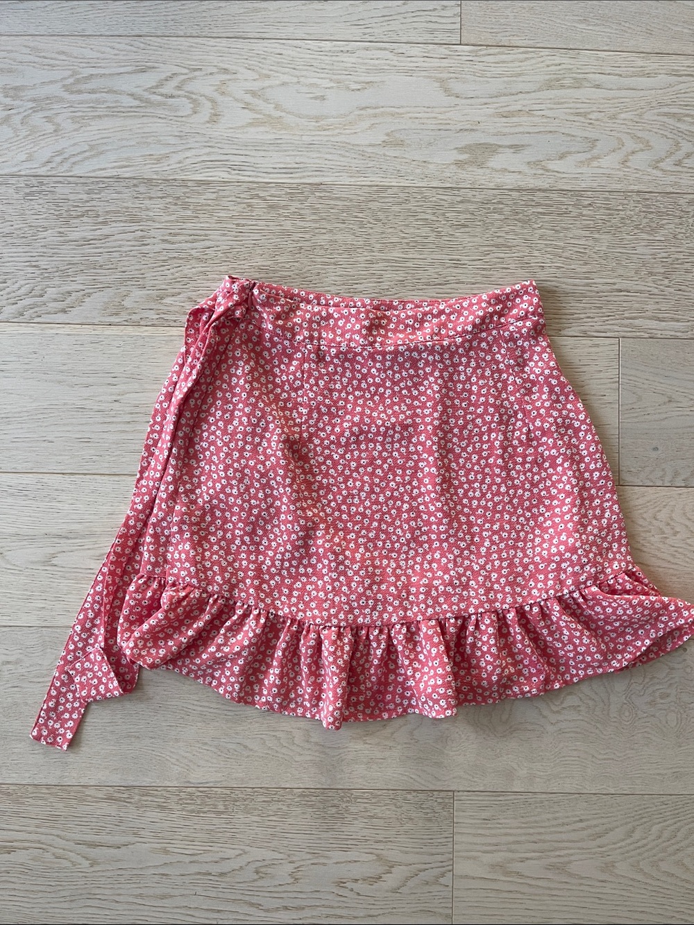 Floral Ruffle Wrap Skirt - Pink - Picture 3 of 3